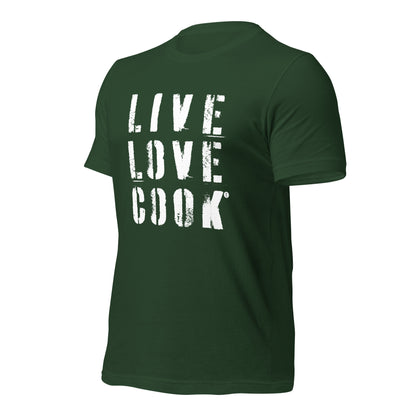 Kochschein T-Shirt | LIVE-LOVE-COOK - viele Farben * Unisex - Time Of Vibes