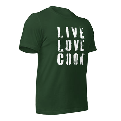 Kochschein T-Shirt | LIVE-LOVE-COOK - viele Farben * Unisex - Time Of Vibes