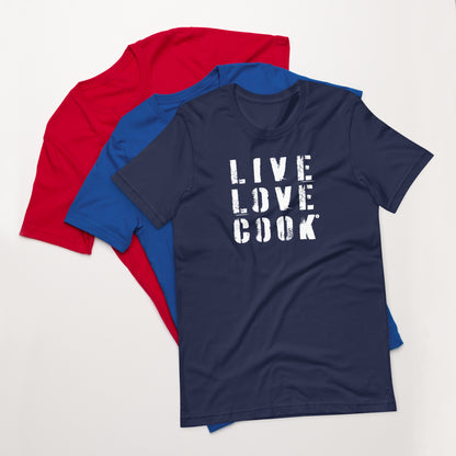 Kochschein T-Shirt | LIVE-LOVE-COOK - viele Farben * Unisex - Time Of Vibes