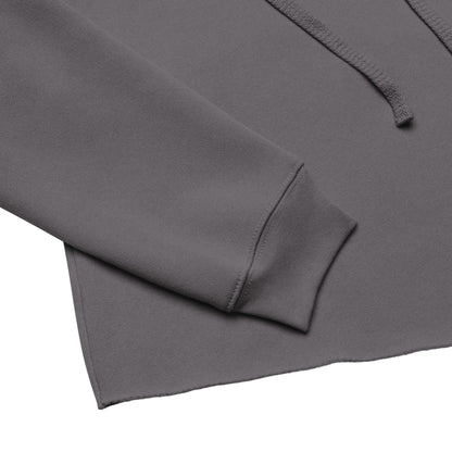 Detailansicht des Ärmelbündchens eines grauen CREWILD Crop-Hoodies für Damen