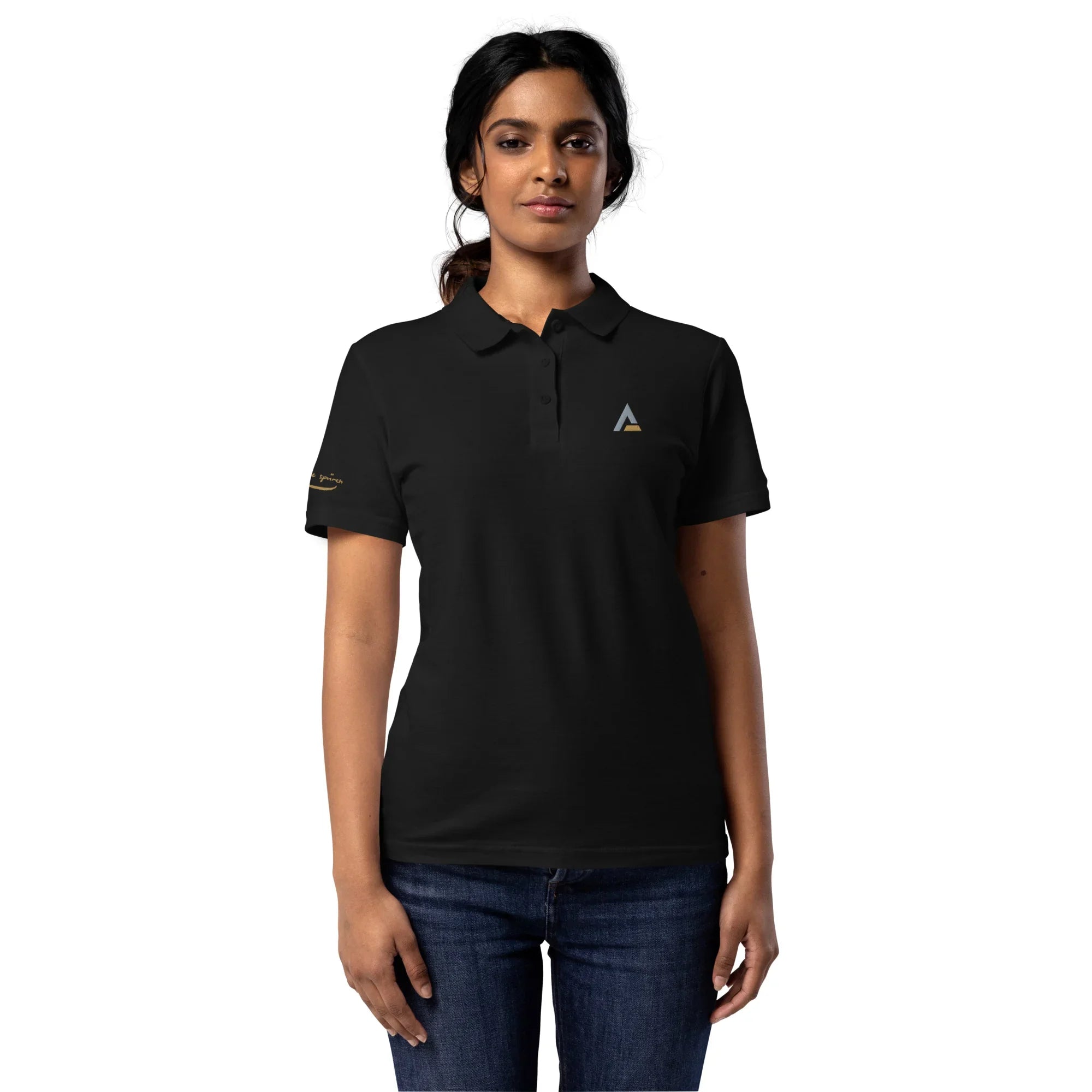 Piqué-Poloshirt für Damen (Schwarz) - Time Of Vibes