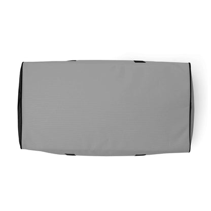 Weiße Sporttasche mit schwarzem Boden, All-Over-Print Design, minimalistisch, Draufsicht