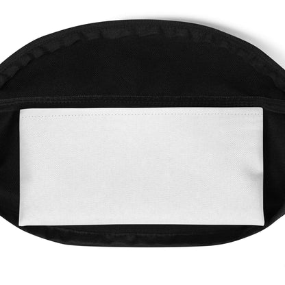 Innenansicht Bauchtasche mit weißer Innentasche und schwarzem Stoff