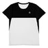 Schwarz-weißes Herren Sport T-Shirt mit Logo, modernes zweifarbiges Design