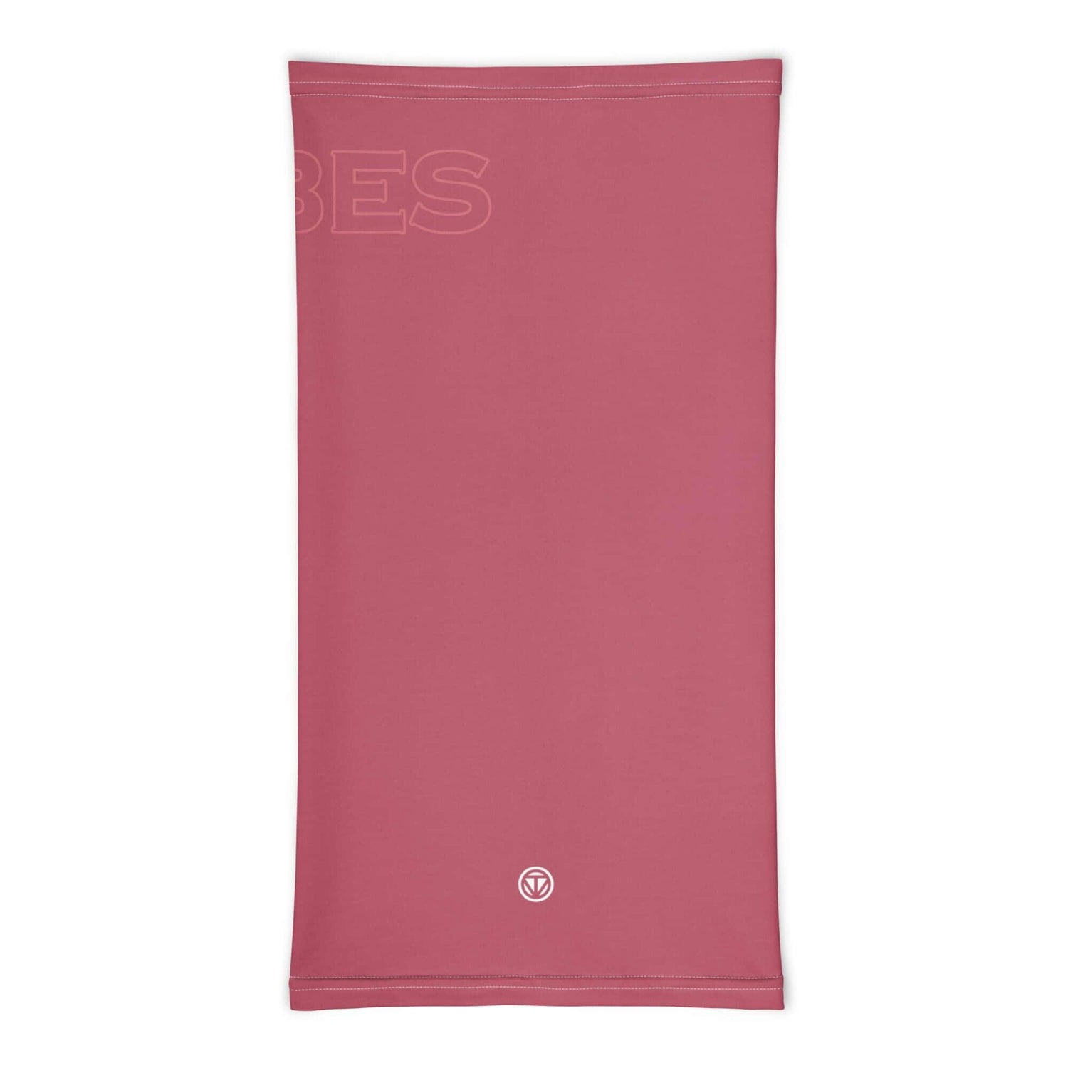 Rosa Multifunktionstuch, Halsgamasche, einfarbig mit dezentem Schriftzug und kleinem Logo