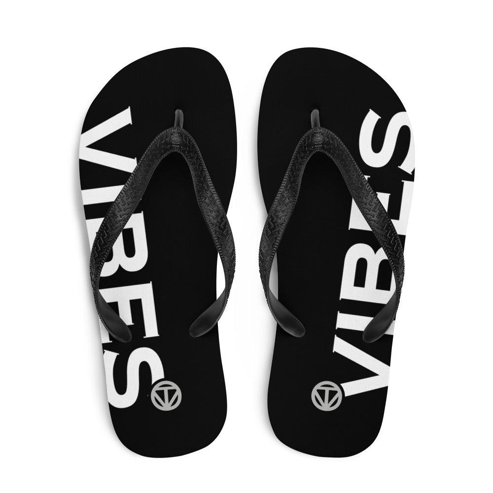 Schwarze Flip Flops mit weißem &