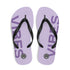 Lila Flip Flops mit schwarzem Riemen und VIBES Schriftzug, Sommer Sandalen