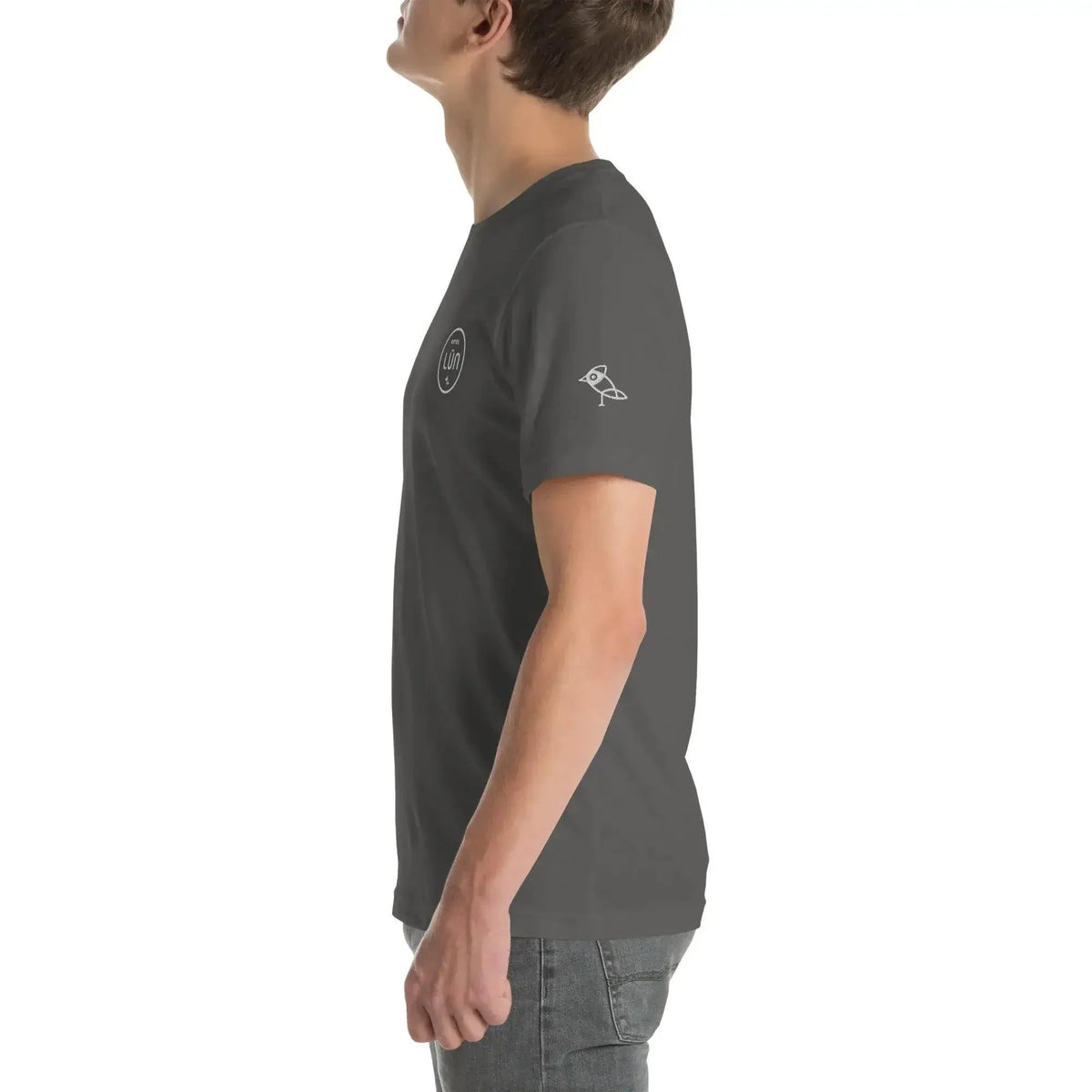 HOTEL LÜN Unisex-T-Shirt Bestickt (Grau) - Time Of Vibes