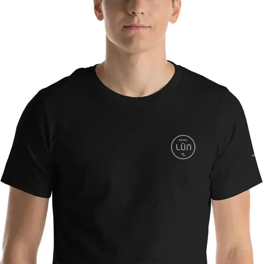 HOTEL LÜN T-Shirt Bestickt Unisex (Schwarz) - Time Of Vibes
