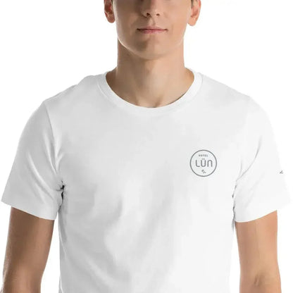 HOTEL LÜN Unisex-T-Shirt Bestickt (Weiß) - Time Of Vibes
