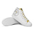 Weiße Damen High-Top Sneaker mit BNC-Logo, gelbem Akzentstreifen und flacher Sohle